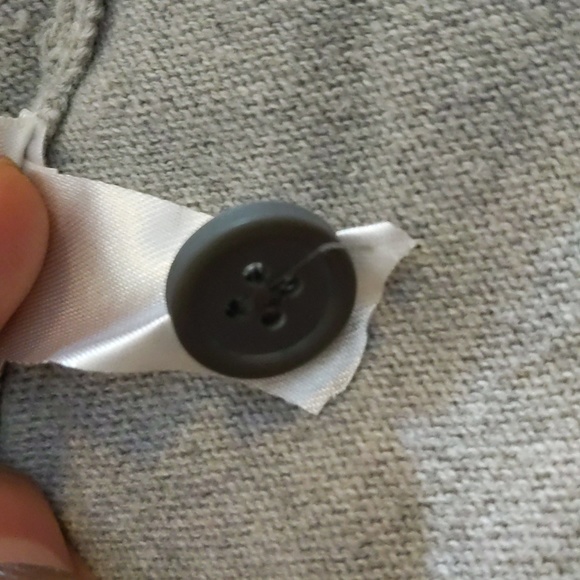 Cherokee| Gray Button Down Long Sleeve Cardigan with Dark Grey Skull Pattern - Picture 12 of 13